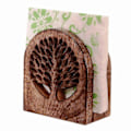 Miniatyrbillede 1 af 3: Servietholder i træ med livets træ, scroll-design