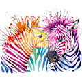 Miniatyrbild 1 av 5: ##/30x40cm DIY Diamantmålning Kit för Vuxna och Barn - Färgglad Zebra##/