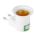 Miniatyrbilde 1 av 5: E27 EU Plugg Lampe Lysholder Base Sokkel Konverter Adapter med Kontrollbryter