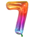 Miniatyrbilde 1 av 5: Fargerike 7-års bursdagsballonger - Stor tall 7 ballong Nummer 7