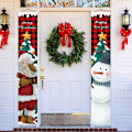 Miniatyrbillede 1 af 5: ##/Udendørs Juledekoration Banner - Rød Ternet Snemand, Jul##/
