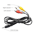 Miniatyrbilde 2 av 4: Eachine DC 3.5mm Jack Plugg Hann 1 til 3 Hoders RCA AV Inngang Utgang Videokabel 1.5m Ledning Adapterledning F