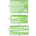 Pikkukuva 1 / 5: Mittaustyökalut (6 kpl) Muoviset Geometriset Mallit Geometriset Viivottimet Työkalusarja Toimistoon ja Kouluun, Rakennusmuottien Rakentamiseen, Piirustuksiin
