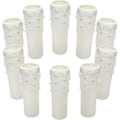 Miniatyrbilde 1 av 2: 10 stk. dryppbeskyttelse for lys, 30 mm x 100 mm, hvite plastlysdeksler, rør for lysekroner og vegglamper