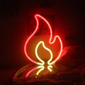 Miniatyrbillede 2 af 5: Flamme Neon Skilte Til Væggen Rød Neon LED Skilt Lys Op