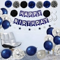Miniatyrbild 1 av 4: 47 stycken (mörkblå ballongset) Helium Latexballonger för