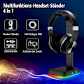 Pikkukuva 2 / 6: ##/Kuulokemikrofoni teline 2 USB-portilla RGB kuulokemikrofoni teline##/