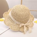 Pikkukuva 1 / 5: ##/48-53cm Vauvan tyttöjen kesäolkihattu pitsillä ja leveällä reunalla, aurinkosuojaa, taitettava, lomamatkoille ja ulkoiluun, beige##/