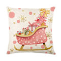 Miniatyrbild 5 av 6: ##/(4 stycken) 4 stycken linne kvadratiska kuddfodral för jul säng soffa##/
