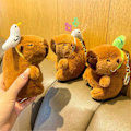 Miniatyrbillede 4 af 5: Capybara Plys Nøglering Legetøj Udstoppede Dyr Vedhæng Dyre Charm Nøgleorganisator Børn Voksne Rygsæktilbehør C