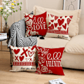 Miniatyrbilde 2 av 5: ##/4 stk Valentinsdag Hjerte Ballong Lin Putetrekk, 45x45 cm##/