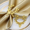 Miniatyrbillede 4 af 5: ##/Jule servietringe - Elg guld servietholdere Sæt af 12 f##/