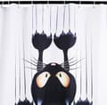 DIY Duschdraperi, Rolig Kattmönster, med Krokar (Svart Katt, 18