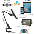 Miniatyrbillede 1 af 5: Hvid Tablet Stativ, Robust Aluminium Armklips iPad Smartphone Pho