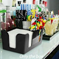 Miniatyrbilde 4 av 5: Plast Oppbevaringsbar Organizer, Serviett Holder Sugerør Håndkleholder Oppbevaringsboks, Svart