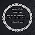Pikkukuva 5 / 6: ##/Miesten Cuban Link -ketju Jäädytetty Miami Cuban Link -kaulakoru Kulta Hopeapinnoitetut Kaulakorut Timanttiketju Bling Bling Hip Hop Korut Hopea##/