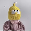 Miniatyrbild 3 av 3: ##/Stickad bebismössa för spädbarn, lämplig för 0-2 år, gul##/