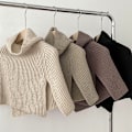 Miniatyrbild 4 av 5: ##/Hög krage slitscarf stickad yttre ull stickad halsduk##/