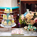 Miniatyrbild 3 av 5: (Blå 32cm*30cm) 3-vånings Cupcakesställ i Kartong för