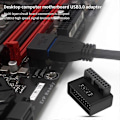 Pikkukuva 2 / 5: Emolevyn USB-muunnin Helppo asennus Häviötön tiedonsiirto ABS USB3.0 19/20 Pin 90 asteen adapteri tietokoneelle A