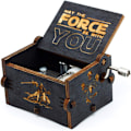 Miniatyrbillede 1 af 5: Sort Træ Star Wars Musikboks, Antik Udsmykket Håndsvinget Træ