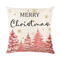 Miniatyrbild 3 av 6: ##/(4 stycken) 4 stycken linne kvadratiska kuddfodral för jul säng soffa##/