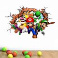 Miniatyrbild 1 av 5: En bit 47×31cm 3D trasig vägg Mario barnrumsväggdekoration S