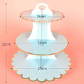 Miniatyrbild 5 av 5: (Blå 32cm*30cm) 3-vånings Cupcakesställ i Kartong för
