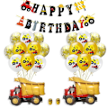 Miniatyrbild 5 av 5: 1 Set Latex Barn Ingenjörsbil Prick Ballong Pojkar Tema Födelsedagsfest Present Dekor 3