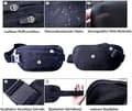 Svart 28 cm Professionell platt midjeväska med RFID-skydd för män