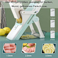Miniatyrbilde 3 av 5: ##/Grønnsaksjærer med justerbar 5-blad rasp julienne planing##/