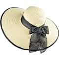 Miniatyrbillede 4 af 5: Dame Straw Solhat (55-60cm), Stor Bredbremmet Strawhat Kvinder B