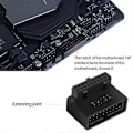 Pikkukuva 4 / 5: Emolevyn USB-muunnin Helppo asennus Häviötön tiedonsiirto ABS USB3.0 19/20 Pin 90 asteen adapteri tietokoneelle A