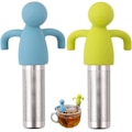 Miniatyrbilde 2 av 5: 2 stk. rustfritt stål silikon te-infuser, hengende te-filter