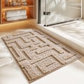 Miniatyrbillede 2 af 5: Skridsikker Bademåtte 40x60cm Beige, Absorberende og Vaskbar Badeværelse