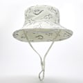 Miniatyrbillede 2 af 4: Hvid Dinosaur - 48cm Bredbremmet Solhat Baby Barn Sommer Beanie f