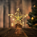Miniatyrbild 2 av 5: ##/Julgrans Topp (Medium Storlek), LED Stjärna, Guldkula, Ljussatt##/
