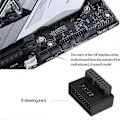 Pikkukuva 5 / 5: Emolevyn USB-muunnin Helppo asennus Häviötön tiedonsiirto ABS USB3.0 19/20 Pin 90 asteen adapteri tietokoneelle A