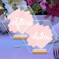 Miniatyrbild 5 av 5: ##/(1-10) 10 Numrerade Hexagon Akryl Tallrikar med Baser - Lar##/