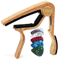 Miniatyrbillede 2 af 5: Guitar Capo med 5 Picks (Original Træfarve) - 75*80mm, Alloy Gui