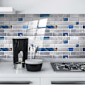 Pikkukuva 2 / 5: ##/24 kpl Itsekiintopintaisia mosaiikkilaattoja 10x20cm - Harmaa Sininen, Keittiö Kylpyhuone##/