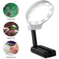 Miniatyrbilde 2 av 5: LED-belyst skrivebordsforstørrelsesglass - 3X Stor bærbar lampe