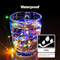 Miniatyrbillede 4 af 5: 2 Pak 33ft LED Lysstreng med 100 Multifarvede LED'er, Batteri