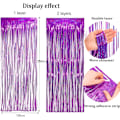 Pikkukuva 2 / 5: /#/(2Pack, 1x2.5m)Pink Foil Fringe Curtain Backdrop, Sparkle Tinsel/#/