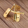 Miniatyrbillede 3 af 5: Sæt med 20 Mini Dekorative Træhængsler med Beslag Guld