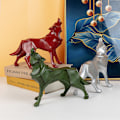Miniatyrbillede 4 af 4: Ulveskulptur Ornamenter Skulptur Geometrisk Dyr Harpiks Wo