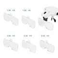 Miniatyrbilde 2 av 5: ##/Håndfri forstørrelsesglass med 2 LED-lys og 5 utskiftbare linser##/