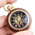 Miniatyrbillede 4 af 5: ##/Lommekur - Steampunk Design 3D Damptog Mønster/Ren Kobber/Ansigt Lommekur til Mænd Kvinder Åben med Kæde##/