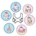 Miniatyrbilde 1 av 5: ##/Set med 6 DIY diamantmaleri-underkopper - Unicorn##/
