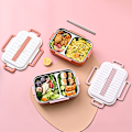 Miniatyrbild 4 av 5: ##/Bento Lunchbox 1050ml Dubbellager 3-Ruts Design 304 Rostfritt##/